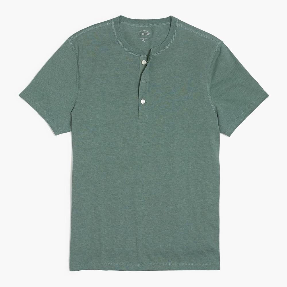 J. Crew Olive Green Short Sleeve Knit Henley S